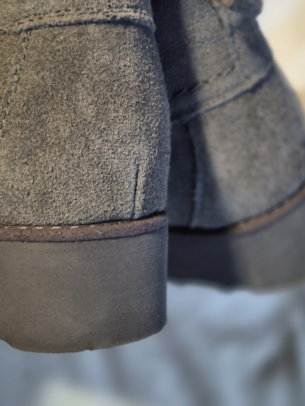 BearPaw Women's Lace-Up Suede, Wool And Sheepskin Ankle Boots in Dark Gray - Picture 14 of 15